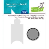 Lawn Fawn - Little Snow Globe Collection - Lawn Cuts - Die and Reveal Wheel Templates Set - Bear Add-on