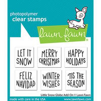 Lawn Fawn - Little Snow Globe Collection - Clear Photopolymer Stamps - Christmas Phrases