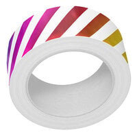 Lawn Fawn - Washi Tape - Diagonal Rainbow Stripes Foiled