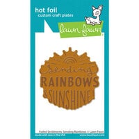 Lawn Fawn - Hot Foil Plates - Foiled Sentiments - Sending Rainbows
