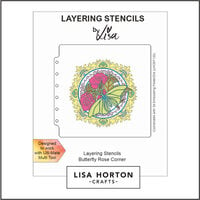 Lisa Horton Crafts - Layering Stencils - Butterfly Rose Frame