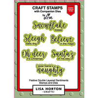 Lisa Horton Crafts - Die and Clear Photopolymer Stamp Set - Festive Double Layered Sentiments