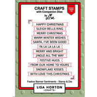 Lisa Horton Crafts - Die and Clear Photopolymer Stamp Set - Festive Banner Sentiments