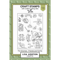 Lisa Horton Crafts - Die and Clear Photopolymer Stamp Set - The Gnomes - Friends and Family