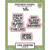 Lisa Horton Crafts - Die and Clear Photopolymer Stamp Set - Eat, Sleep, Game, Repeat