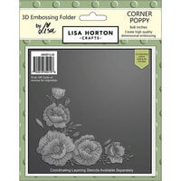 Lisa Horton Crafts - 3D Embossing Folder with Coordinating Dies - Corner Poppy