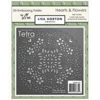 Lisa Horton Crafts - 3D Embossing Folder - Tetra - Hearts and Flowers