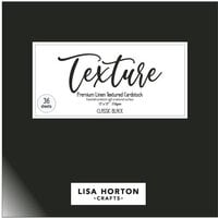 Lisa Horton Crafts - 12 x 12 Premium Linen Textured Cardstock - Classic Black