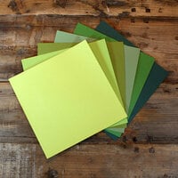 My Colors Cardstock - By PhotoPlay - 12 x 12 Canvas Cardstock Pack - Green Tones - 18 Pack