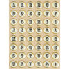 Making Memories - Vintage Findings Collection - Stickers - Foil Epoxy Alphabet - Cream
