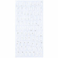 Making Memories - Glitter Bling Collection - Jeweled Alphabet Stickers - White, CLEARANCE