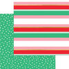 My Minds Eye - Christmas - Holly Jolly Collection - 12 x 12 Double Sided Paper - Merry Striped with Foil Accents