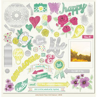 My Minds Eye - Jubilee Collection - Sherbet - 12 x 12 Chipboard Stickers - Elements - Peace