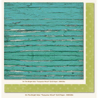 My Mind's Eye - On The Bright Side Collection - Two - 12 x 12 Double Sided Paper - Turquoise Wood