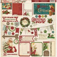 My Mind's Eye - Vintage Christmas Collection - 12 x 12 Chipboard Stickers