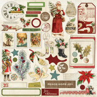My Mind's Eye - Vintage Christmas Collection - 12 x 12 Cardstock Stickers
