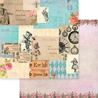 Memory Place - Alice's Tea Party Collection - 12 x 12 Double Sided Paper - Wonderland Collage