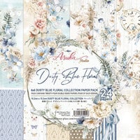 Asuka Studio - Dusty Blue Floral Collection - 6 x 6 Collection Pack