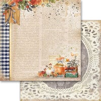 Memory Place - Fall is in the Air Collection - 12 x 12 Double Sided Paper - Fall Greetings