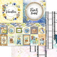 Memory Place - Bon Voyage Collection - 12 x 12 Double Sided Paper - Time To Travel