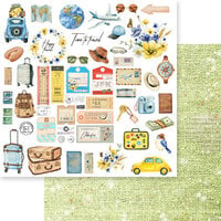 Memory Place - Bon Voyage Collection - 12 x 12 Double Sided Paper - Going Places
