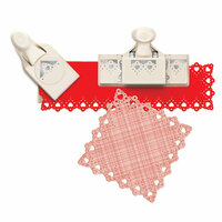 Martha Stewart Crafts - Valentine's Day Collection - Punch Around the Page - Large - Craft Punch Set - Vintage Heart Lace