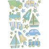 Martha Stewart Crafts - 3 Dimensional Glittered Stickers - Truck Car and Rocket, CLEARANCE