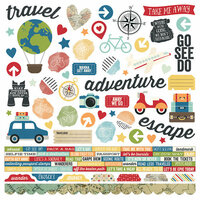 Simple Stories - Travel Notes Collection - 12 x 12 Cardstock Stickers - Combo