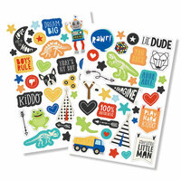 Simple Stories - Lil' Dude Collection - Puffy Stickers