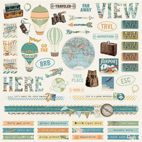 Simple Stories - Simple Vintage Traveler Collection - 12 x 12 Cardstock Stickers - Combo