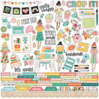 Simple Stories - Hey Crafty Girl Collection - 12 x 12 Cardstock Combo Sticker