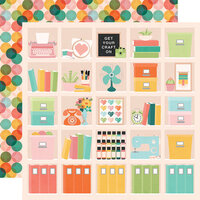 Simple Stories - Hey Crafty Girl Collection - 12 x 12 Double Sided Paper - Happy Place