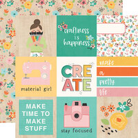 Simple Stories - Hey Crafty Girl Collection - 12 x 12 Double Sided Paper - 4x4 Elements