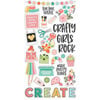 Simple Stories - Hey Crafty Girl Collection - 6 x 12 Chipboard Stickers
