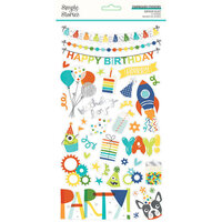 Simple Stories - Birthday Blast Collection - 6 x 12 Chipboard Stickers with Foil Accents
