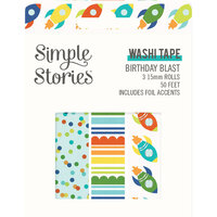 Simple Stories - Birthday Blast Collection - Washi Tape with Foil Accents