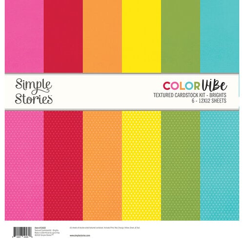 Simple Stories Color Vibe Double Sided Paper Pack Brights