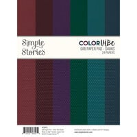 Simple Stories - Color Vibe Collection - 6 x 8 Paper Pad - Darks