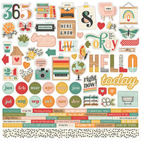 Simple Stories - Hello Today Collection - 12 x 12 Cardstock Stickers