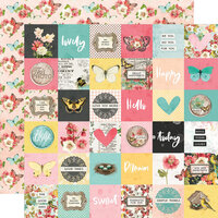 Simple Stories - Simple Vintage Cottage Fields Collection - 12 x 12 Double Sided Paper - 2 x 2 Elements