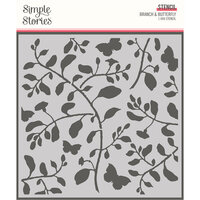 Simple Stories - Simple Vintage Cottage Fields Collection - 6 x 6 Stencils - Branch and Butterfly