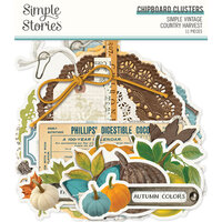 Simple Stories - Simple Vintage Country Harvest Collection - Chipboard Clusters