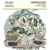 Simple Stories - Simple Vintage Weathered Garden Collection - Chipboard Clusters