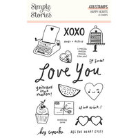 Simple Stories - Happy Hearts Collection - Clear Photopolymer Stamps