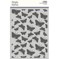 Simple Stories - Simple Vintage Indigo Garden Collection - 6 x 8 Stencil - Butterfly Garden