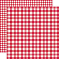 Simple Stories - Summer Lovin' Collection - 12 x 12 Double Sided Paper - Red Gingham