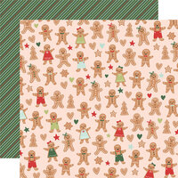 Simple Stories - Baking Spirits Bright Collection - 12 x 12 Double Sided Paper - Gingerbread Kisses