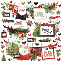 Simple Stories - Simple Vintage Christmas Lodge Collection - 12 x 12 Cardstock Stickers - Banners