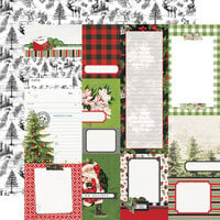 Simple Stories - Simple Vintage Christmas Lodge Collection - 12 x 12 Double Sided Paper - Journal Elements