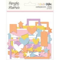 Simple Stories - Color Vibe Collection - Bits and Pieces - Chipboard Spring